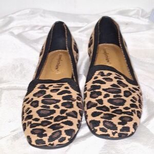 Comfortview Women's Flats Leopard Print Lightweight Slip On Cottagecore Size 8W